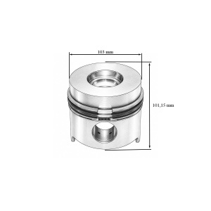 Piston motor echipat Ø103mm Fiat cu segmenti 2.5x2.5x4mm, bolt 34mm si sigurante cod OEM OEM 1909234+1901395 - Img 3