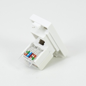 Priza internet PNI RJ45M modulara, CAT5, CAT6, montaj incastrat, alb - Img 3