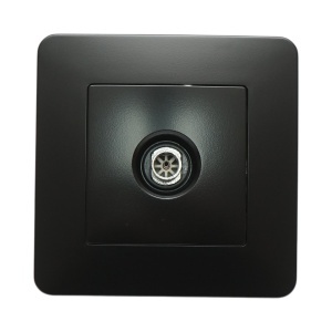 Priza TV neagra incastrata PC 80x80mm - Img 2