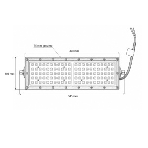 Proiector LED modular 100W, 100-265V, 6500K, 13000lm tip Flood 300x100x75mm IP66 Breckner Germany - Img 6