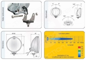 Proiector LED Ring cromat sticla albastra 12V - Img 2