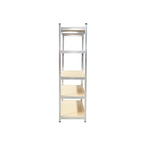 Raft metalic cu 5 polite MDF, 180x100x60cm, 175kg/polita, montaj fara suruburi, galvanizat - Img 3