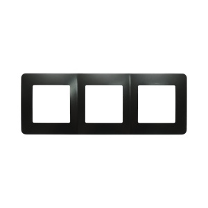 Rama tripla neagra PC priza si intrerupator 225x83mm