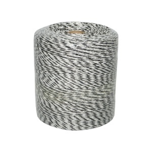 Rola fir negru-alb fi 3mm 5x0.2mm inox, 1x0.25 cupru 0.4 Ohm/m, 500m gard electric Breckner Germany - Img 3