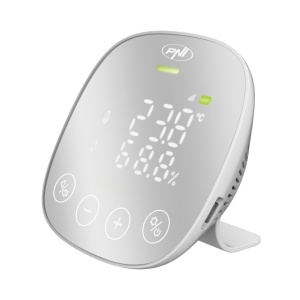 Senzor de calitate a aerului si dioxid de carbon (CO2) PNI SafeHouse HS291 cu Wi-Fi, control din aplicatia Tuya Smart, monitorizare CO2, temperatura, umiditate, afisare data ora, meniu setari, acumula - Img 2