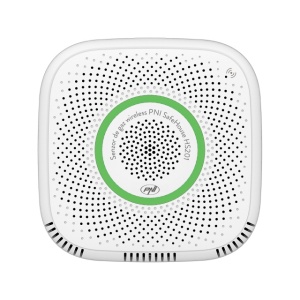 Senzor de gaz wireless PNI SafeHouse HS201, control din aplicatia Tuya Smart, alimentare 230V, prompt vocal, alarma sonora si vizuala, iesire electrovalva