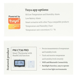 Senzor inteligent de temperatura si umiditate PNI SafeHome PT252 WiFi aplicatie de mobil Tuya Smart - Img 3