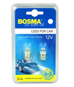 Set 2 becuri LED auto, Bosma, T10, 1XLED, 12V