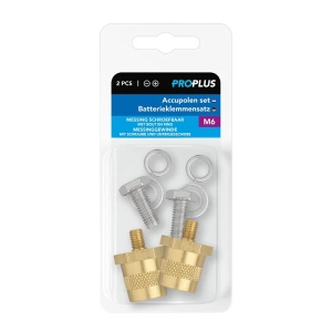 Set borne baterie (+) si (-) filet alama M6 cu surub - Img 5