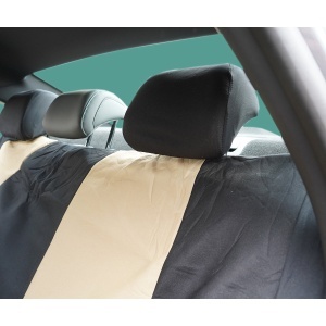 Set huse scaune auto universale crem-negru, material textil 8 piese - Img 9