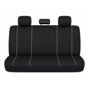 Set huse scaune auto universale negru-alb, material textil 8 piese - Img 3