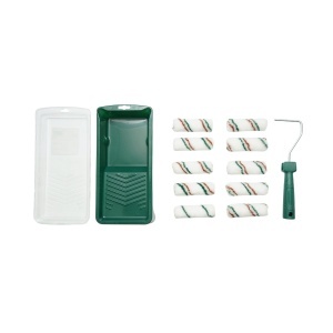 Set mini trafalet cu 10 role poliester 10cm, maner PP, tavita vopsea, rezerva tavita 13 piese Breckner Germany
