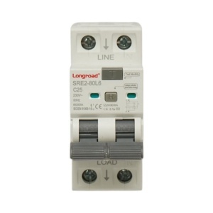 Siguranta diferentiala automata RCBO 2P, 25A 230VAC, 30mA, 6kA SRE2-80L6 Longroad