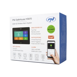 Sistem de alarma wireless PNI SafeHouse HS670 WiFi GSM 4G, ecran color tactil, 99 zone wireless, suporta 5 numere de telefon, apel si SMS de alarma, compatibil cu aplicatia Tuya Smart - Img 13