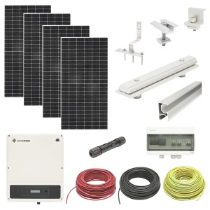 Sistem solar fotovoltaic 3KW monofazic, prosumator ON-GRID cu 8 panouri fotovoltaice LONGI 450W prindere pe acoperis de tigla