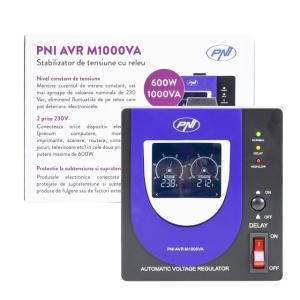 Stabilizator de tensiune cu releu PNI AVR M1000VA, 2.7A, 600W, 1000VA - Img 3