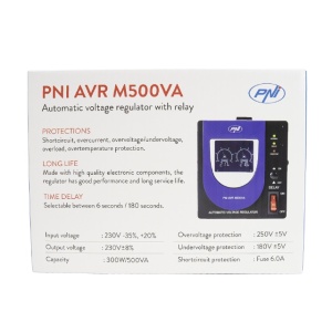 Stabilizator de tensiune cu releu PNI AVR M500VA, 1.4A, 300W, 500VA - Img 4