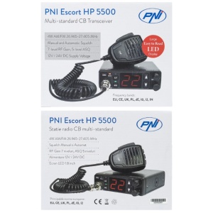 Statie radio CB PNI Escort HP 5500, multistandard, 4W, AM-FM, 12V/24V, ASQ, RF Gain, mufa de bricheta inclusa - Img 3