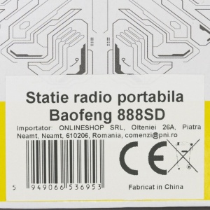 Statie radio portabila Baofeng 888SD, 446MHz, 16CH, 1500mAh, negru