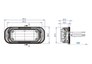 Stroboscop 4 led-uri 12V / 24V VIGNAL Albastru - Img 2