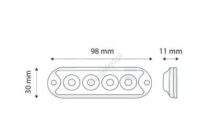 STROBOSCOP 4led-uri ,12-24V , Slim - Img 2