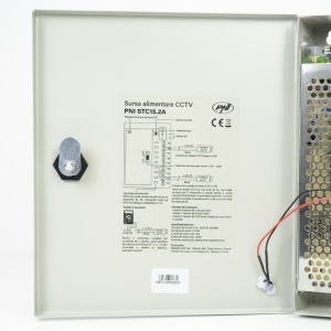 Sursa alimentare CCTV PNI STC15.2A in cutie metalica, 12V 15A 180W, 9 iesiri - Img 5