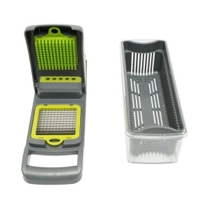 Tocator de legume multifunctional 12 in 1 manual, 8 lame inox interschimbabile, taietor legume, feliator, razatoare, decojitor, separator oua, recipient colectare - Img 11