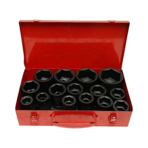 Trusa chei tubulare de impact scurte 22-36mm si lungi 38-60mm, patrat 1 inch Cr-Mo 15 piese Breckner Germany