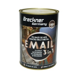 Vopsea email anticoroziva 3 in 1 maro ciocolatiu lucios pentru metal 2kg, direct pe rugina, pe baza de apa Breckner Germany - Img 2