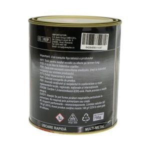 Vopsea email anticoroziva 3 in 1 rosu RAL 2002 pentru metal 750g, direct pe rugina, pe baza de apa Breckner Germany - Img 4