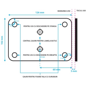 Yala electromagnetica SilverCloud YL500 cu butuc, deschidere pe partea stanga, Fail Secure NO