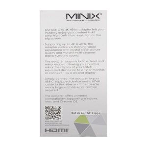 Adaptor USB MINIX NEO C-HDSI USB-C la 4K 60Hz HDMI - Img 7
