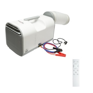 Aparat de aer conditionat portabil 4777 BTU, 600W, 12V-24V-220V cu functie dezumidificare, ventilatie, telecomanda, mod somn, kit instalare inclus Breckner Germany