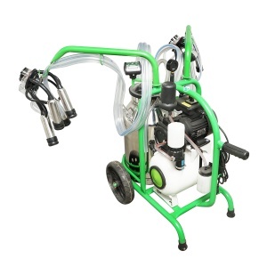 Aparat de muls vaci 2 posturi bidon 40L inox cu butelie, vacuum rezervor Breckner Germany - Img 4
