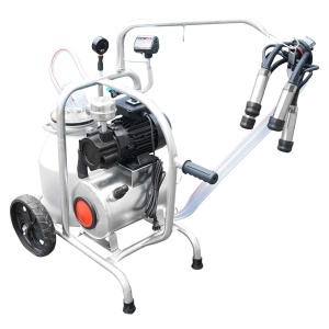 Aparat de muls vaci cu grup colector 160cc, sasiu galvanizat, bidon aluminiu 30L, 1 post Breckner Germany - Img 5