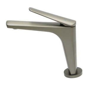 Baterie lavoar baie Premium din cupru, pipa lunga, design patrat, monocomanda, gri grafit satinat, furtunuri incluse - Img 3