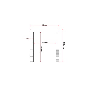 Brida combinator U M16 4.4.6 125x65x96mm - Img 4