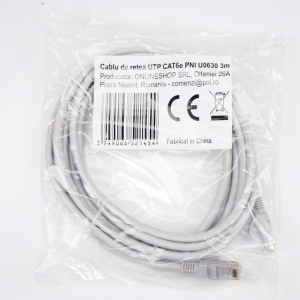 Cablu de retea UTP CAT6 PNI U0630, patch, mufat 2xRJ45, 8 fire x 0.5 mm, 3m - Img 3