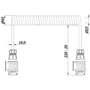 Cablu spiralat 13Pini, 12V, 8 fire, 1.5M - Img 2