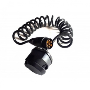 Cablu spiralat cu priza din plastic, 12V- 4m