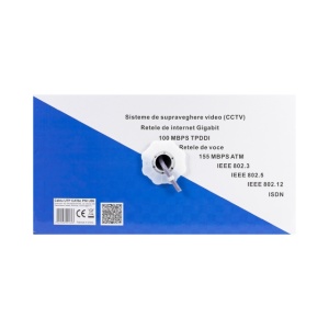 Cablu UTP CAT6 PNI U06 cu 4 perechi de fire torsadate 0.50 mm CCA, pentru internet si sisteme de supraveghere, rola 305m - Img 2