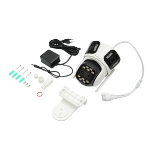 Camera de supraveghere 4 lentile, 3 obiective 12 MP, 2 CPU dual control, P2P WIFI 2.4GHz, PTZ cu senzor de miscare, night vision color, AI detectie umana si aplicatie iCSee - Img 2