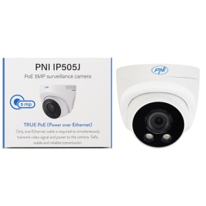 Camera supraveghere video PNI IP505J POE, 5MP, dome, 2.8mm, pentru exterior, alb - Img 2