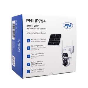 Camera supraveghere video PNI IP794 cu Wi-Fi, PTZ, dual lens 2MP + 2MP, panou solar 5.5W, acumulator bloc 8000mAh - Img 15