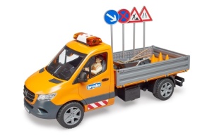 Camionetă întreținere drumuri MB Sprinter cu șofer și accesorii - Bruder 2677 scara 1:16 - Img 5