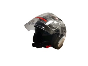 Casca de protectie cu viziera retractabila, aerisiri frontale si ochelari de soare fumurii - Img 8