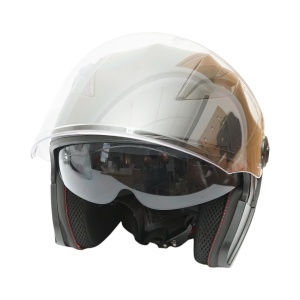 Casca moto tip jet neagra, model urban cu viziera transparenta si ochelari de soare, marimea L - Img 6