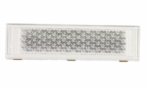Catadioptru reflectorizant dreptunghiular alb 126x34 mm