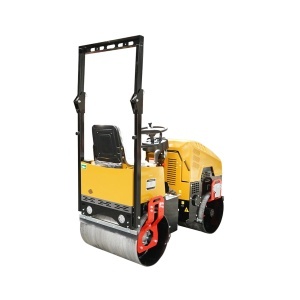 Cilindru compactor 1000kg cu tamburi 1x800mm, 1x740mm si motor diesel 9CP, pornire electrica - Img 3