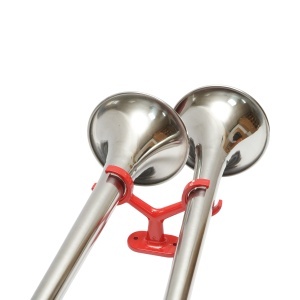 Claxon 2 trompete rosu 12V/24V pentru compresor de aer - Img 5